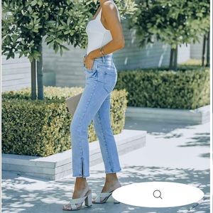 NEVER WORN! LEONA HIGH RISE STRAIGHT LEG SPLIT ANKLE DENIM - FLASH SALE NWOT